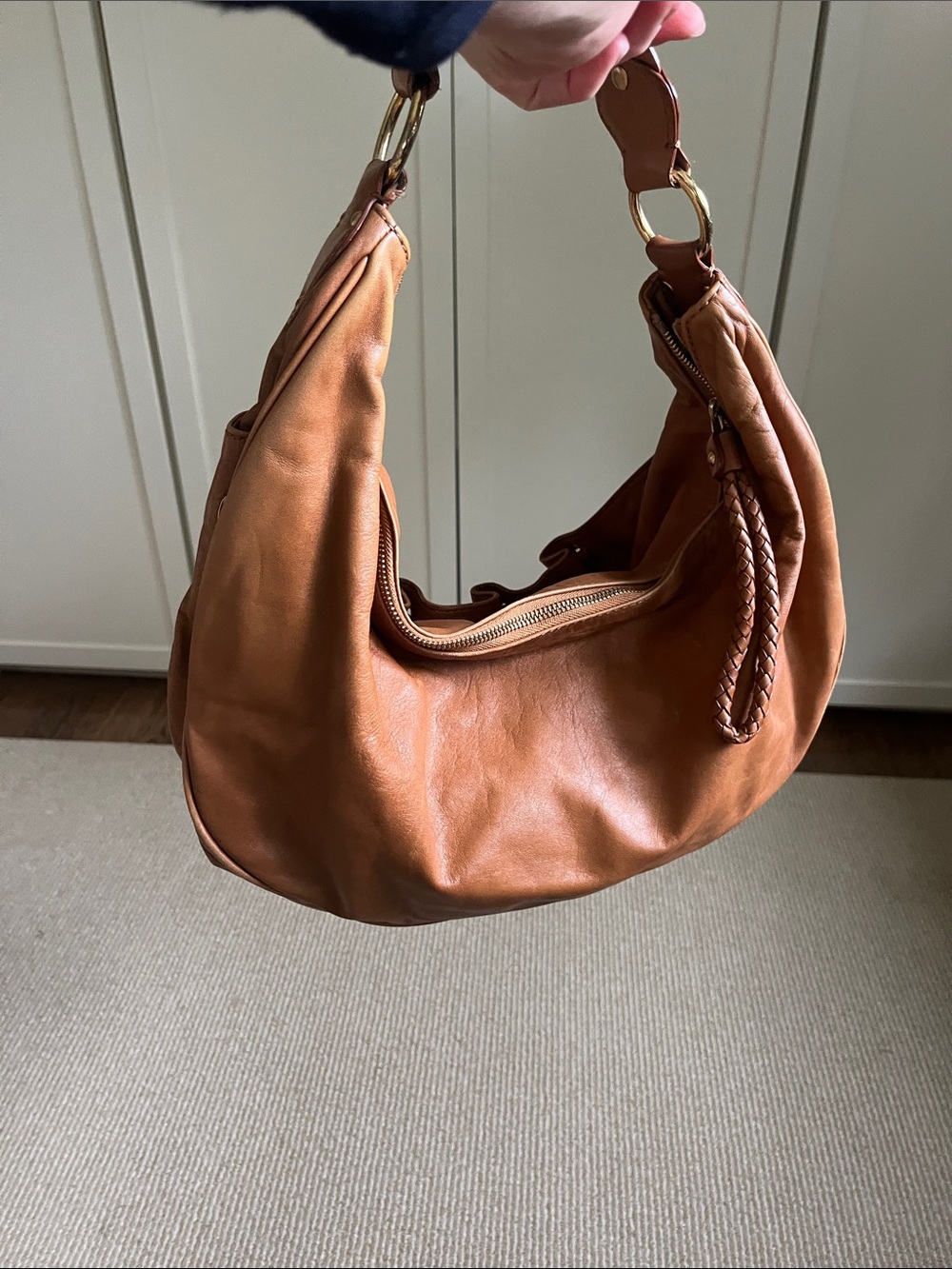 Ladies Camel shoulder bag - Picture 2 of 5